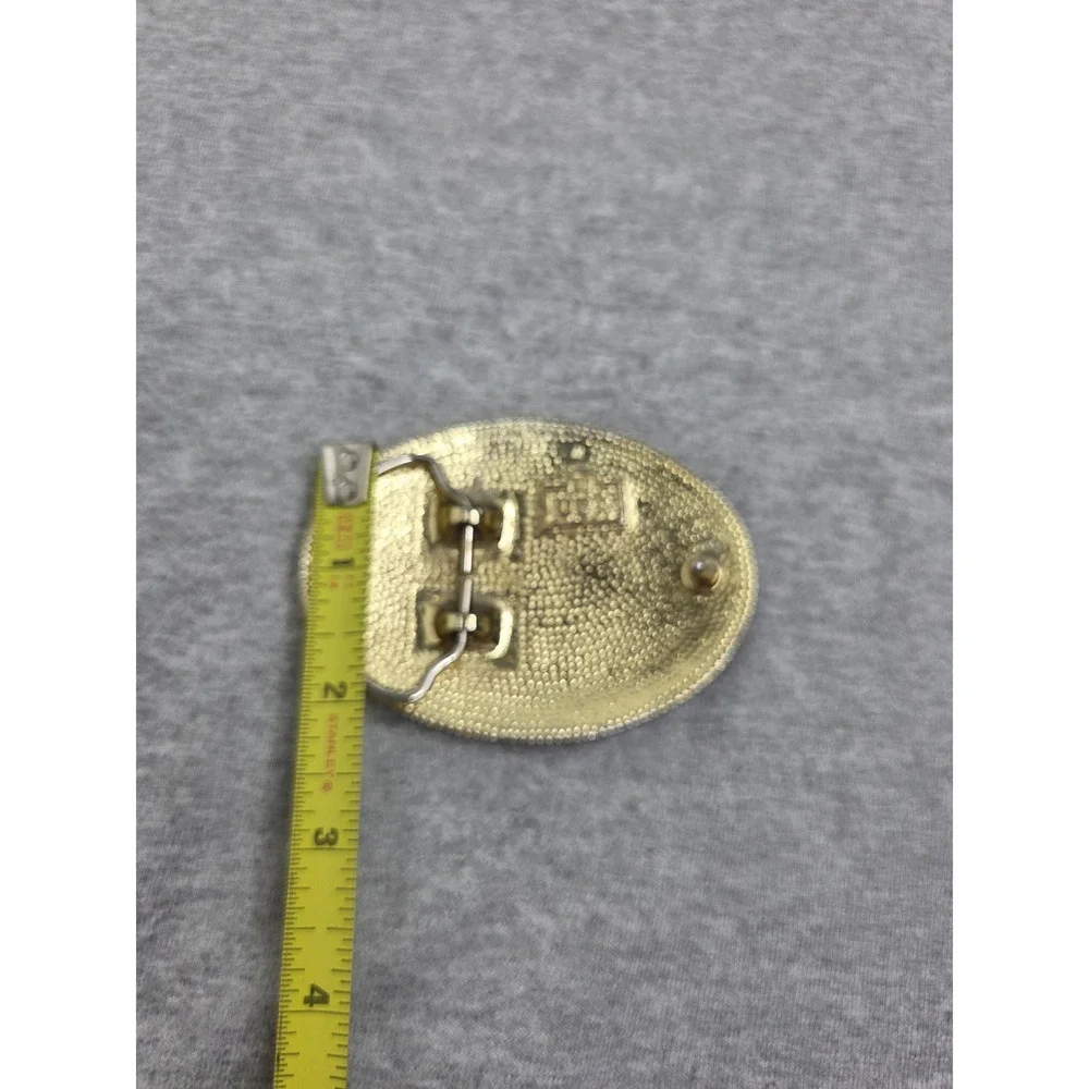 Vintage Silver Gold Eagle Patina Womens Belt Buckle USA